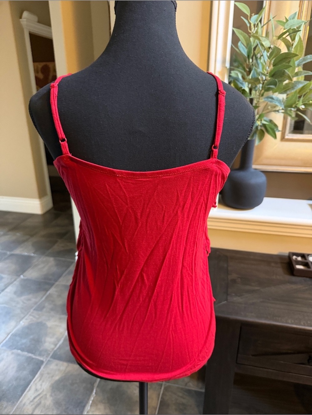 Smart Set Red Beaded Ruffle Camisole - Picture 2 of 6